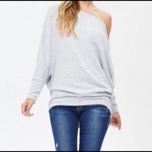 Gray off the shoulder top Medium